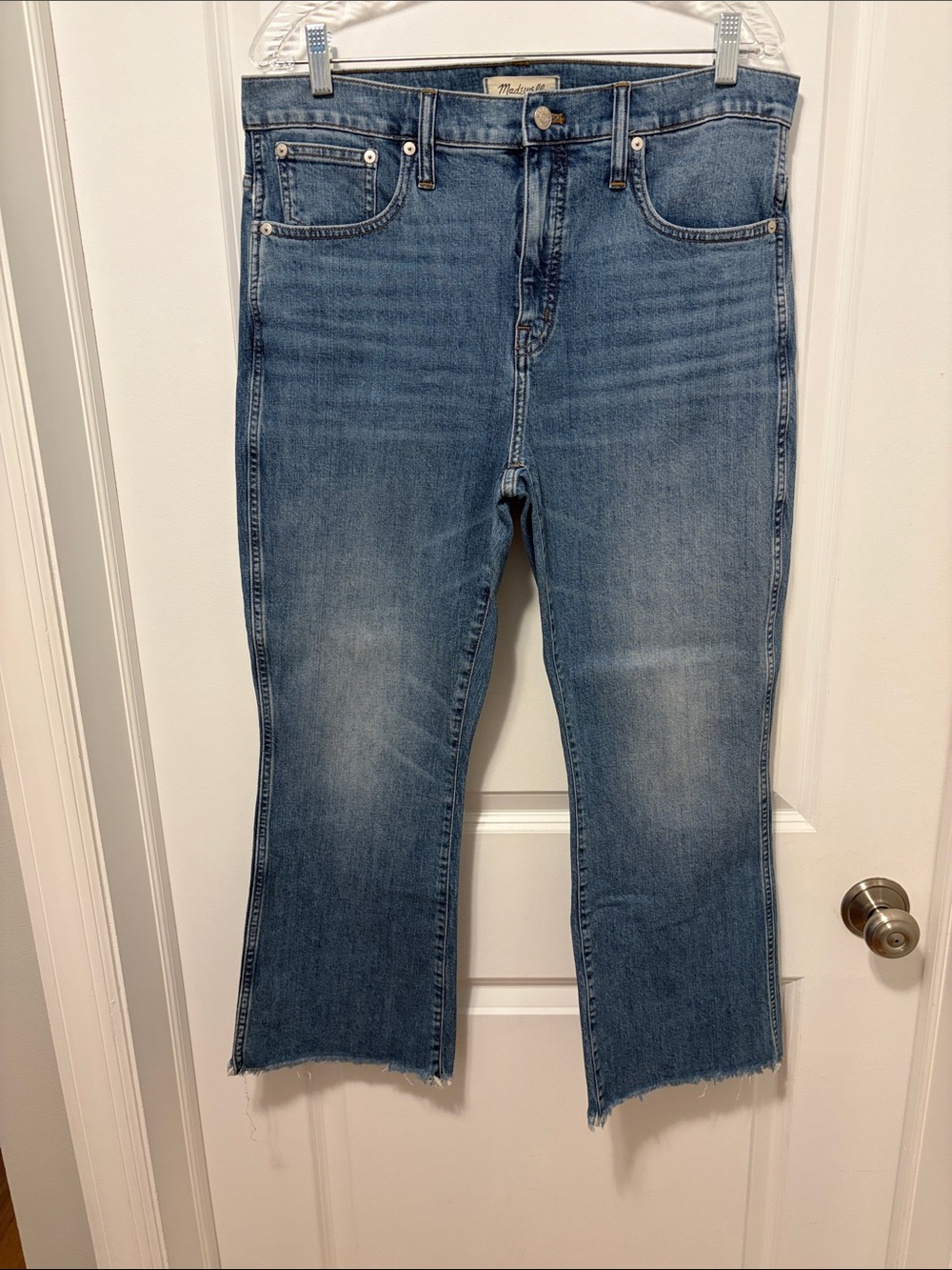 Madewell Cali Demi-Boot cropped mini-flare jean.